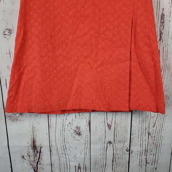 Express Design Studio A Line Skirt Womens Size 10 Eyelet Knee Length Orange - Picture 4 of 9